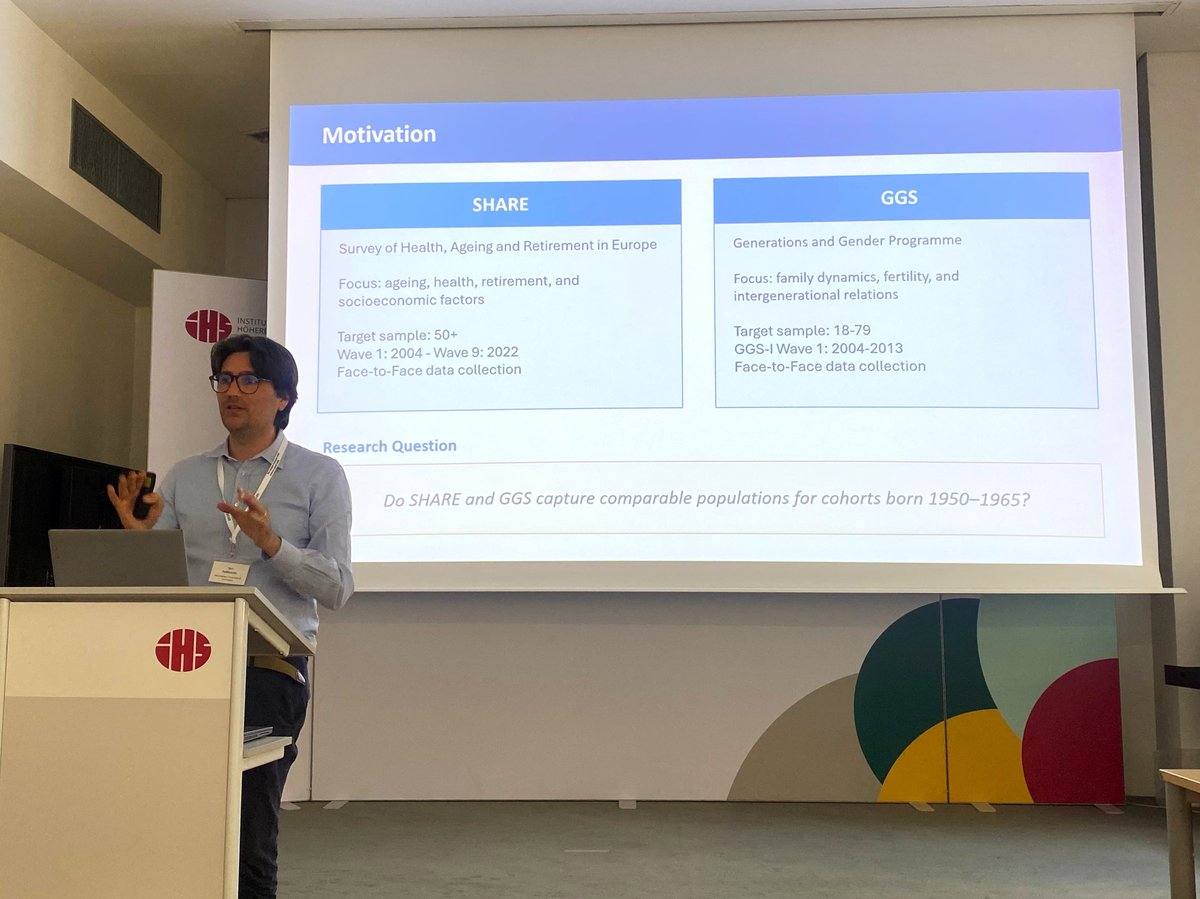 Yuri Pettinicchi (GGP deputy director) presenting his research on comparing SHARE and GGS respondents born 1950–1965